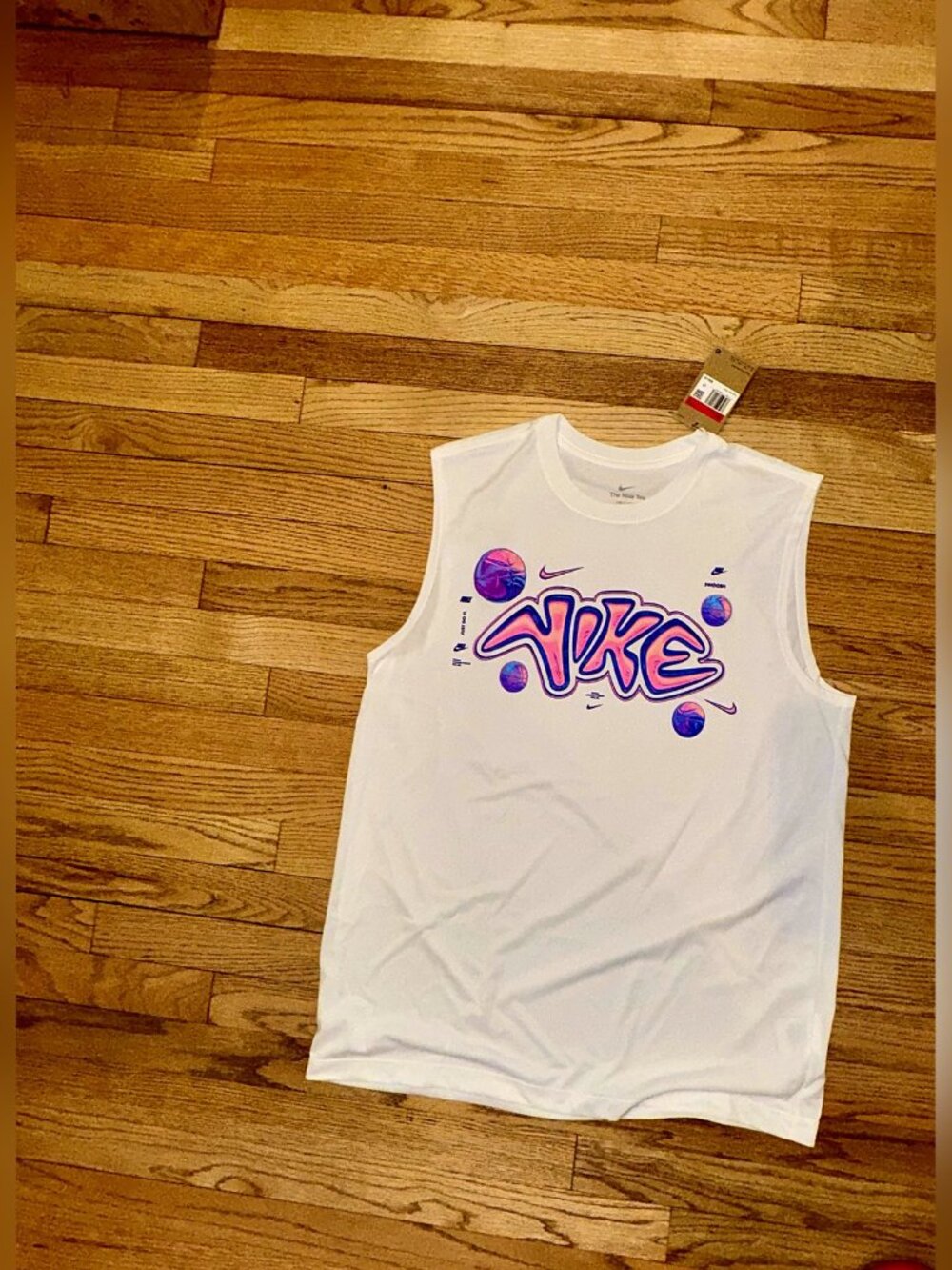 Nike Dri-FIT White Basketball Graphic Tank Men's L NWT